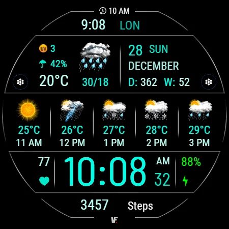 VF02 Weather Inform Watch Face screenshot