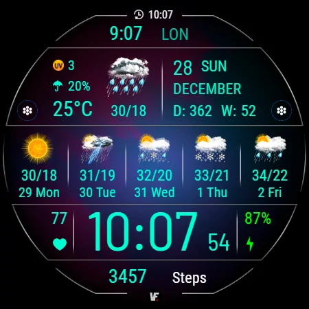 VF02 Weather Inform Watch Face screenshot