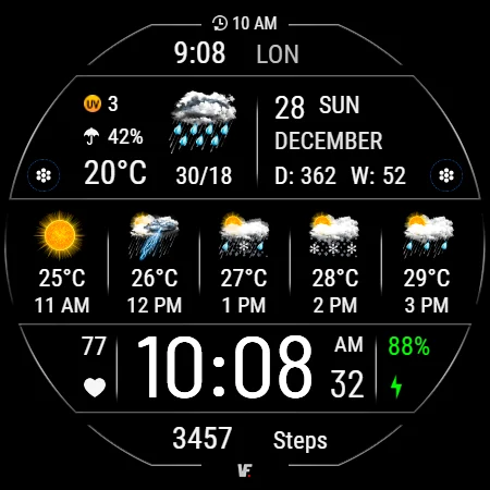 VF02 Weather Inform Watch Face screenshot
