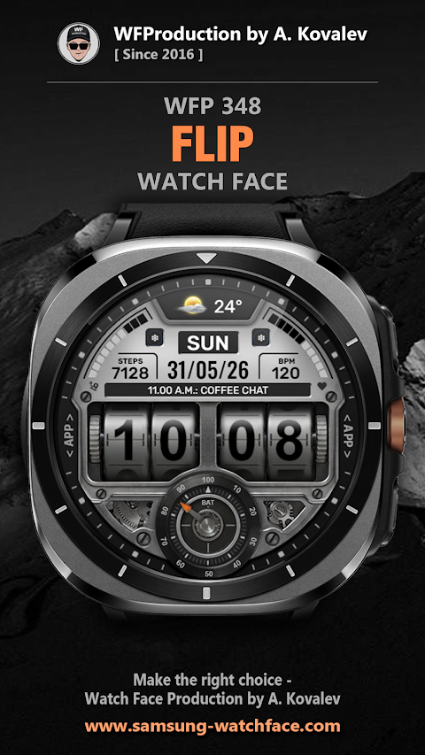 WFP 348 FLIP Watch Face screenshot