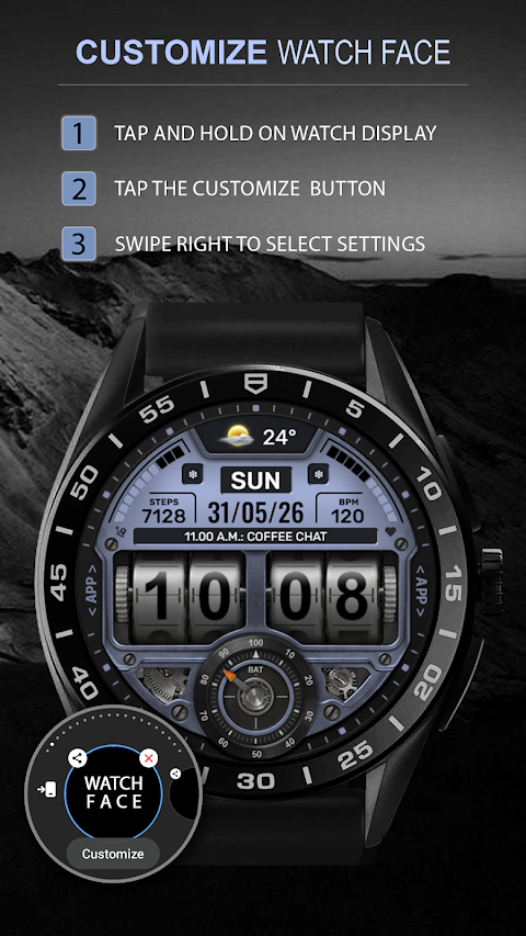 WFP 348 FLIP Watch Face screenshot