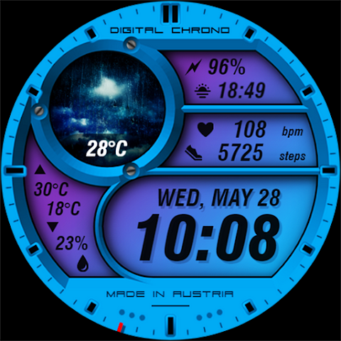 WAW012 Vibrant Weather Face screenshot