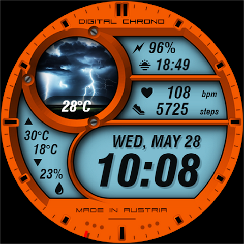WAW012 Vibrant Weather Face screenshot
