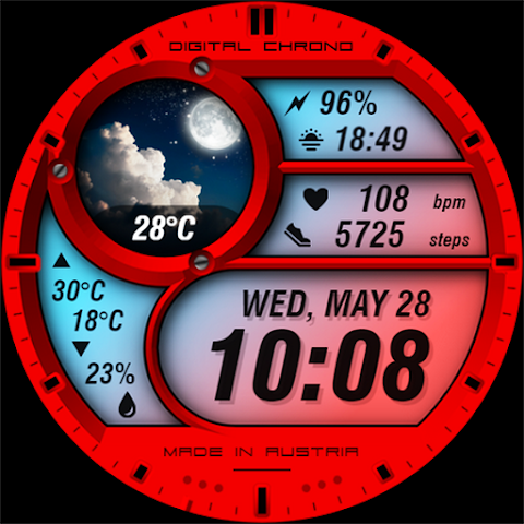 WAW012 Vibrant Weather Face screenshot