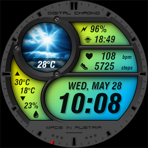 WAW012 Vibrant Weather Face screenshot