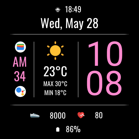 DADAM105: Weather Watch Face screenshot