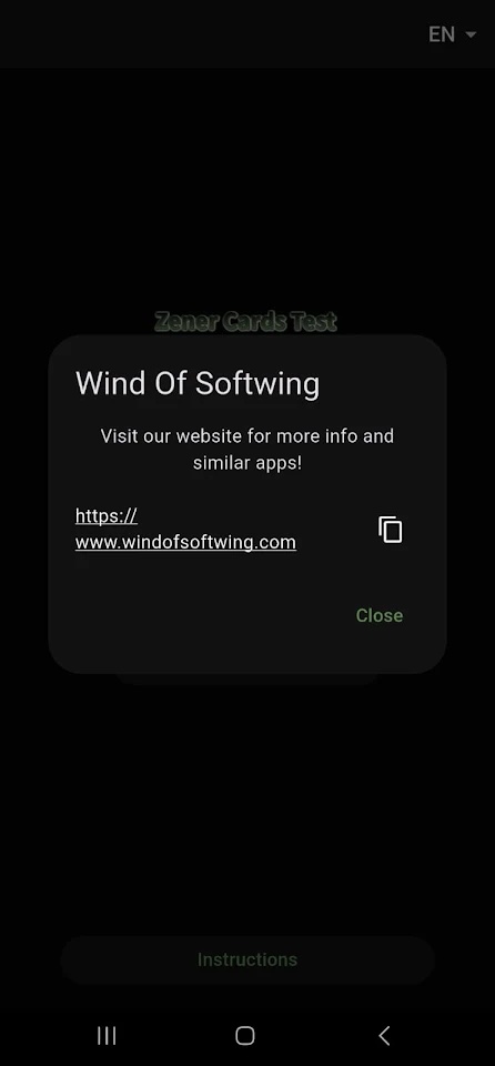 Zener Cards Test – WOS screenshot