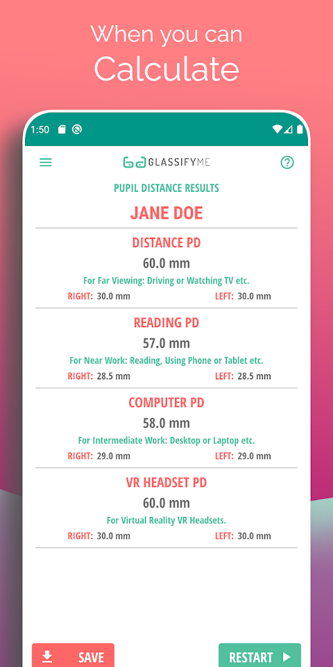Pupil Distance PD Glasses & VR screenshot