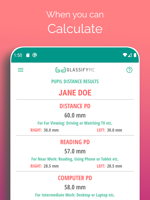 Pupil Distance PD Glasses & VR screenshot