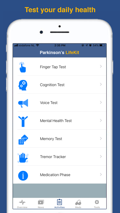 Parkinson’s LifeKit screenshot