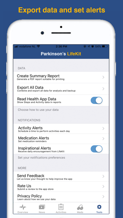 Parkinson’s LifeKit screenshot