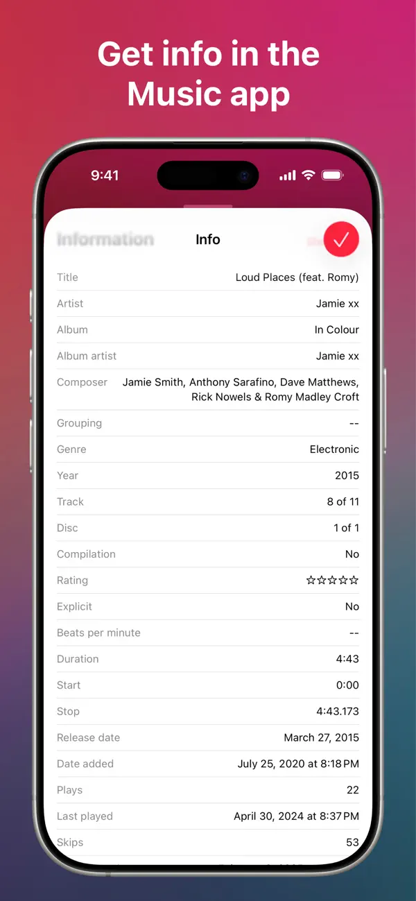 Music Info — Song Metadata screenshot
