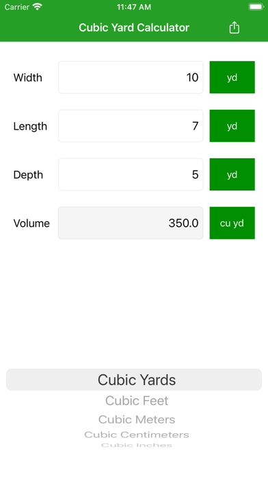 Cubic Yard Calculator Pro screenshot