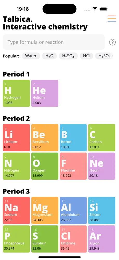 Talbica: Periodic Table screenshot