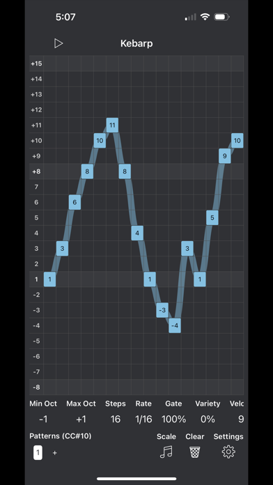 Kebarp AUv3 MIDI Arpeggiator screenshot