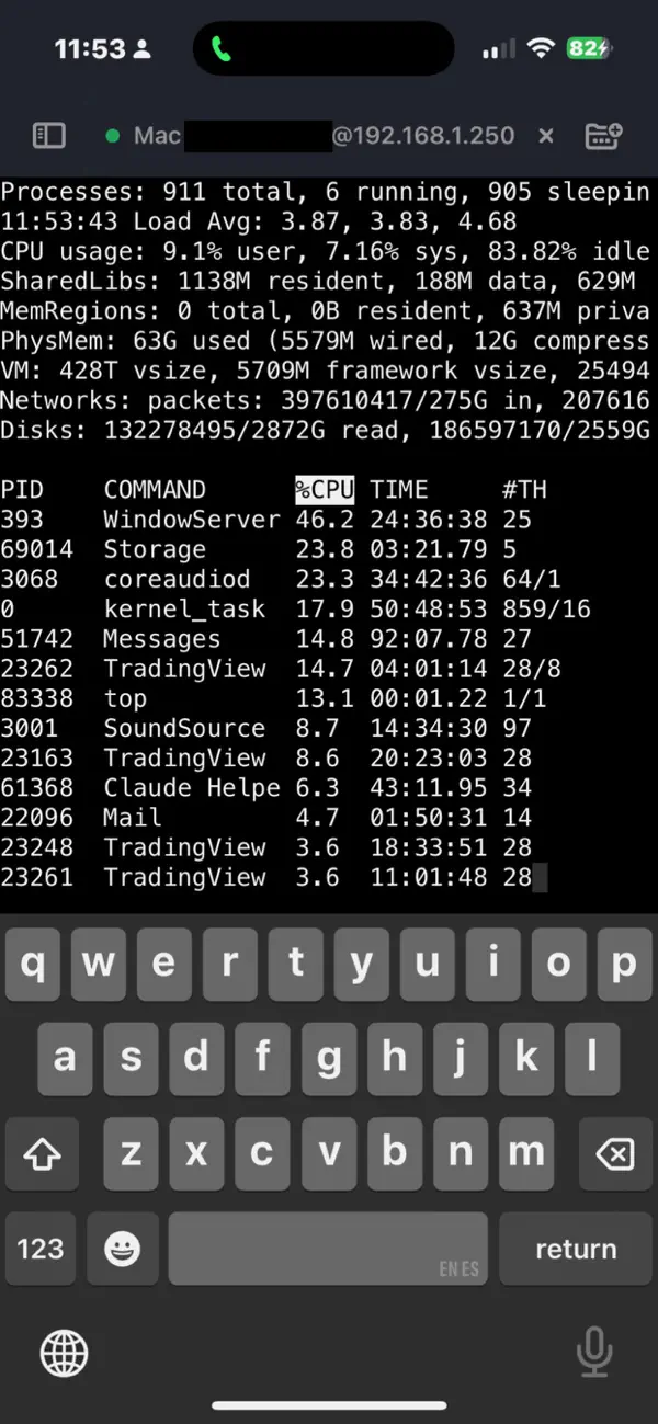 ShadowTerm ssh & mosh Terminal screenshot