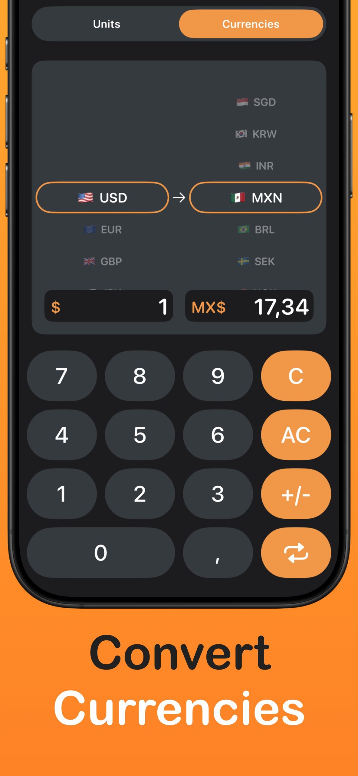Unit, Currency Converter Omni screenshot