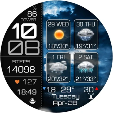 Weather 4 Days Digital Wear OS screenshot
