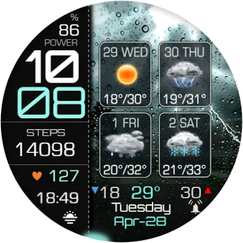 Weather 4 Days Digital Wear OS screenshot