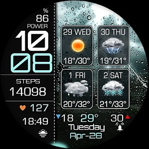 Weather 4 Days Digital Wear OS screenshot