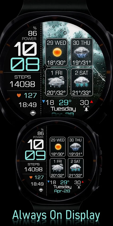 Weather 4 Days Digital Wear OS screenshot