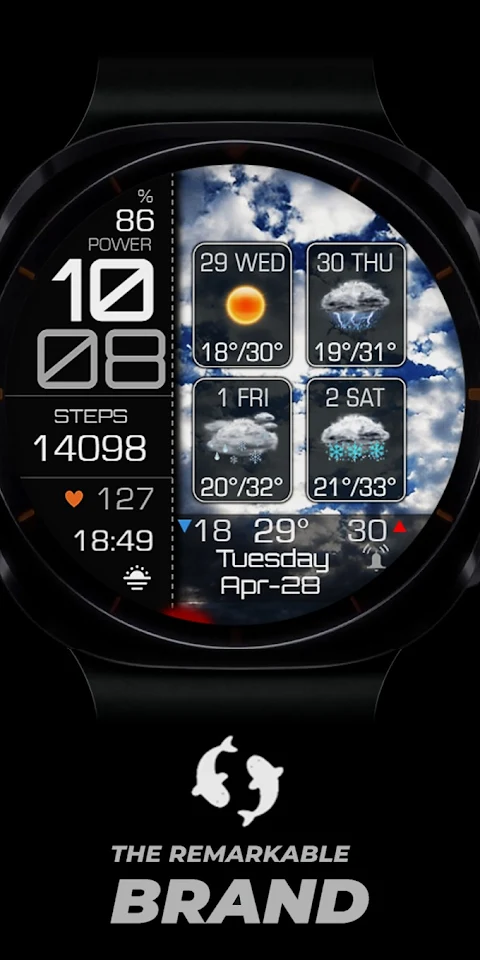 Weather 4 Days Digital Wear OS screenshot