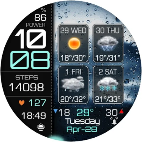 Weather 4 Days Digital Wear OS screenshot
