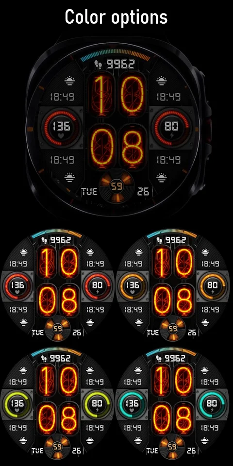 Nixie Fenix 8 Digital Wear OS screenshot