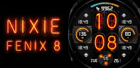 Nixie Fenix 8 Digital Wear OS screenshot