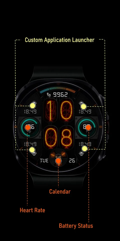 Nixie Fenix 8 Digital Wear OS screenshot