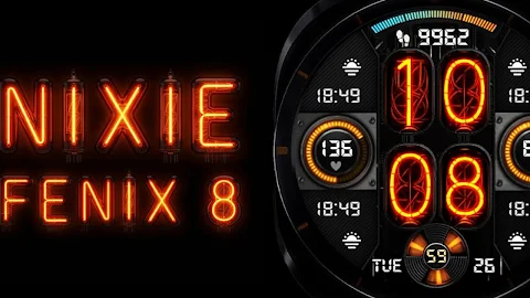 Nixie Fenix 8 Digital Wear OS screenshot