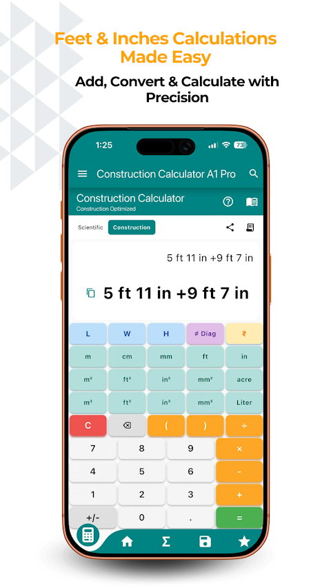 Construction Calculator A1 Pro screenshot