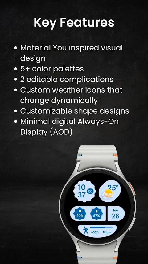 Material You Style Watch Face screenshot