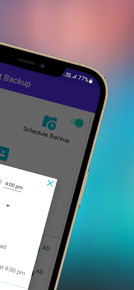Contact backup scheduler screenshot