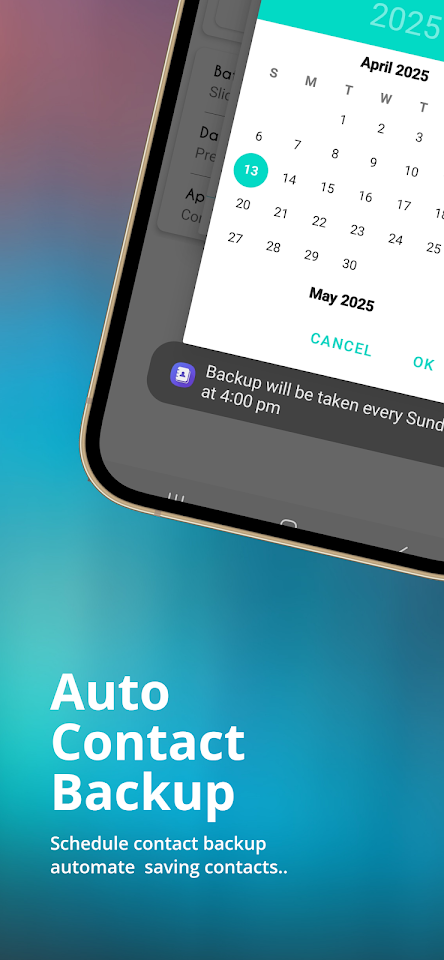 Contact backup scheduler screenshot