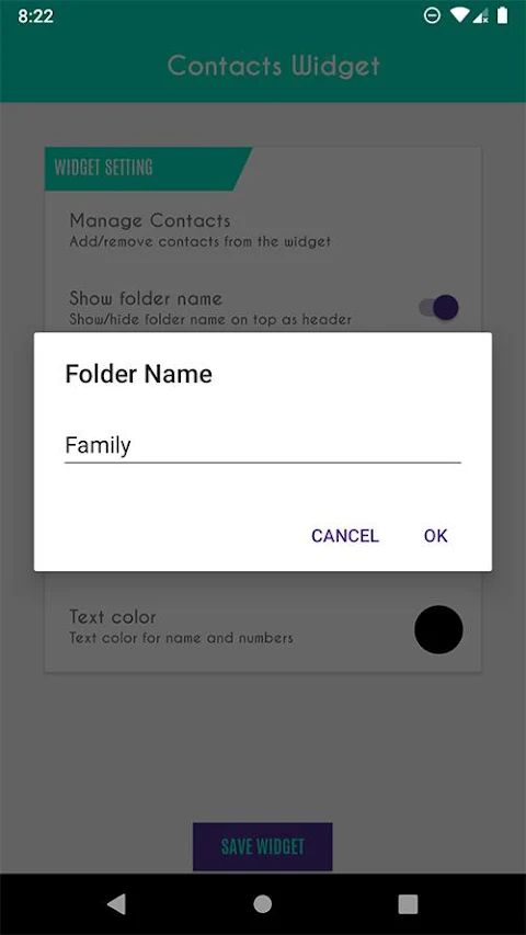 Contacts Widget – Speed Dial screenshot