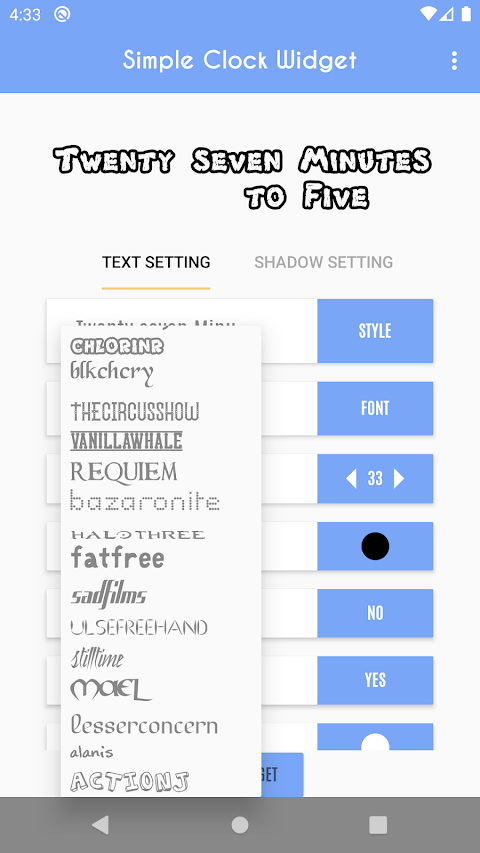 Clock Widget  – Word Clock screenshot
