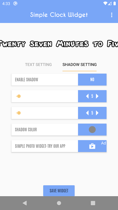 Clock Widget  – Word Clock screenshot