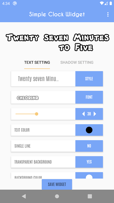 Clock Widget  – Word Clock screenshot