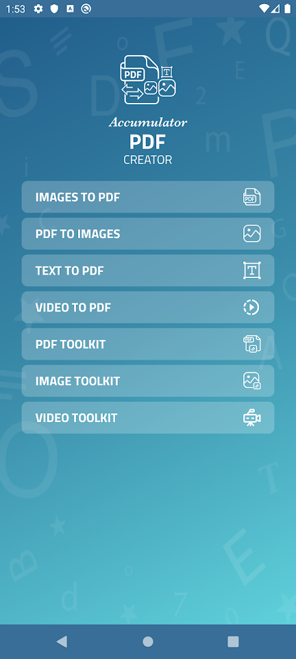 Accumulator PDF creator screenshot