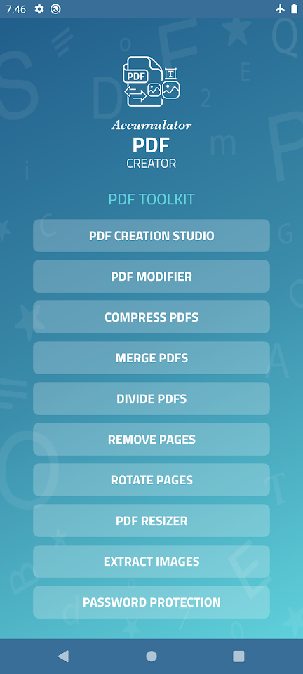 Accumulator PDF creator screenshot
