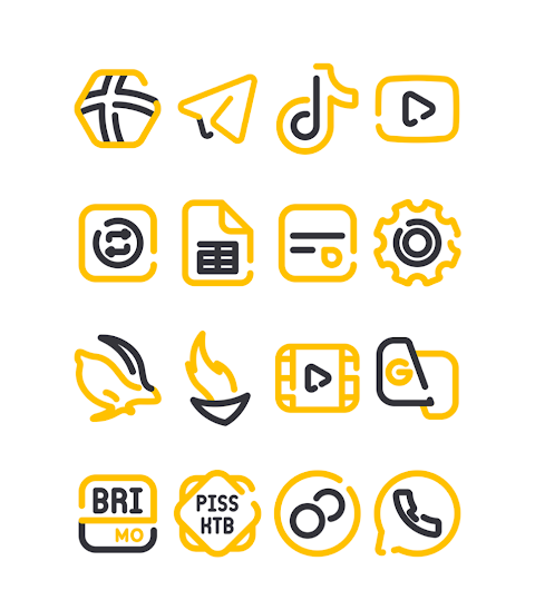 Lineblack – Yellow icon Pack screenshot