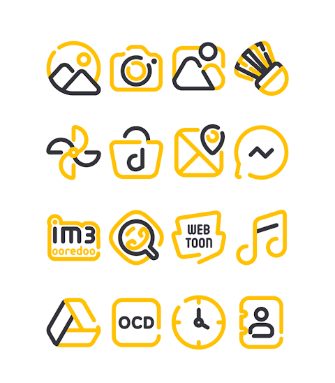 Lineblack – Yellow icon Pack screenshot
