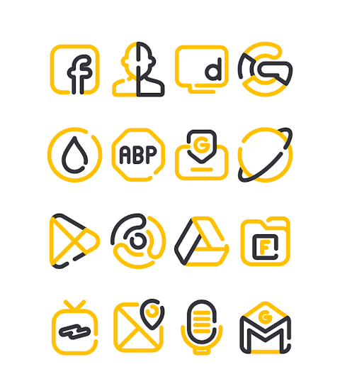 Lineblack – Yellow icon Pack screenshot