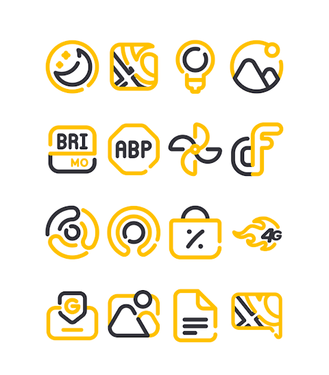 Lineblack – Yellow icon Pack screenshot