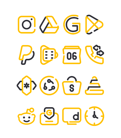 Lineblack – Yellow icon Pack screenshot