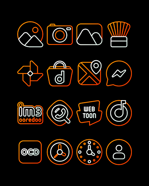 PumpkinLine Orange – Icon Pack screenshot