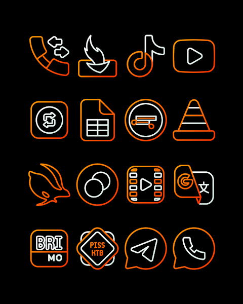 PumpkinLine Orange – Icon Pack screenshot