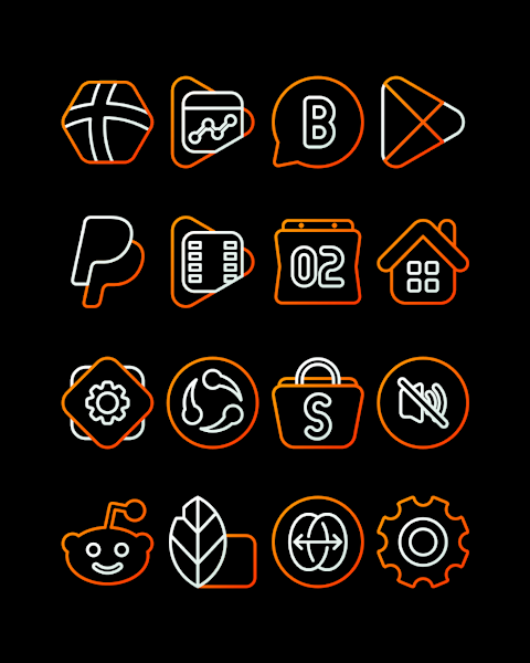 PumpkinLine Orange – Icon Pack screenshot