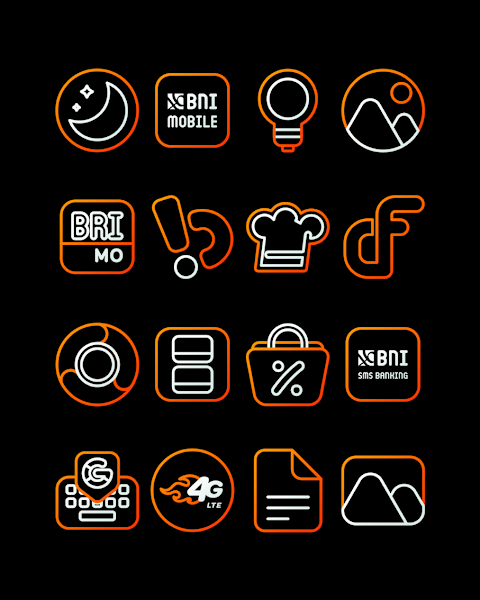 PumpkinLine Orange – Icon Pack screenshot